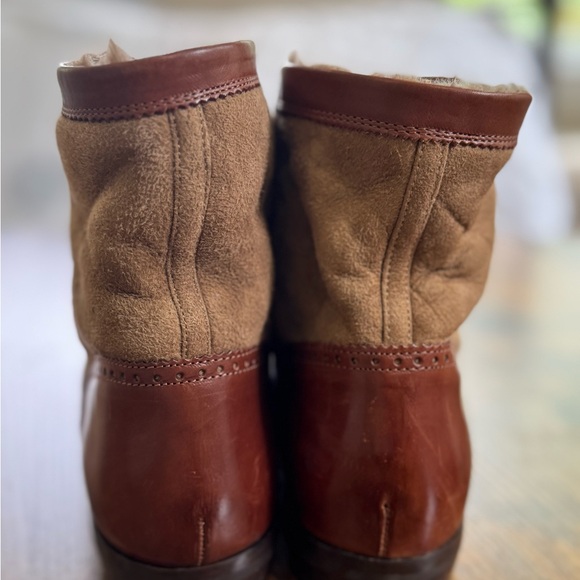Cole Haan Brown Leather and Tan Suede Ankle Boots - Picture 2 of 7